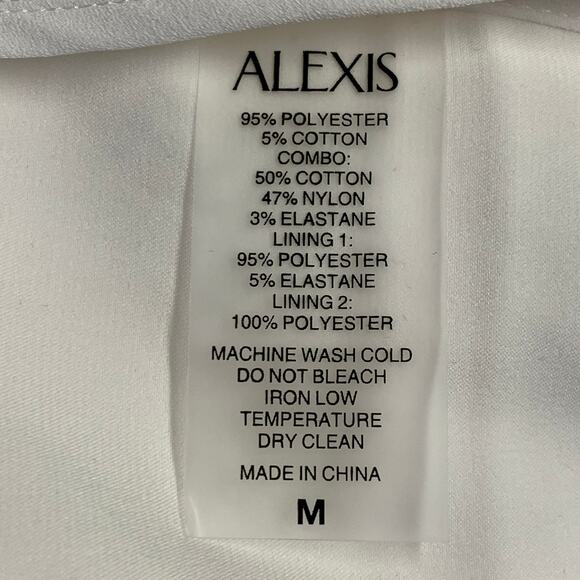 ALEXIS Size M Cream Polyester Cotton Lace Notch Lapel Pantsuit - Picture 8 of 10